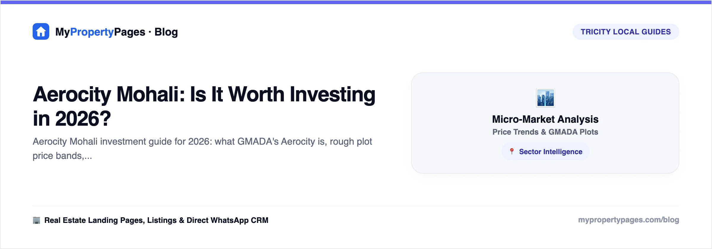 Aerocity Mohali: Is It Worth Investing in 2026 — Tricity area guide with local price and locality detail