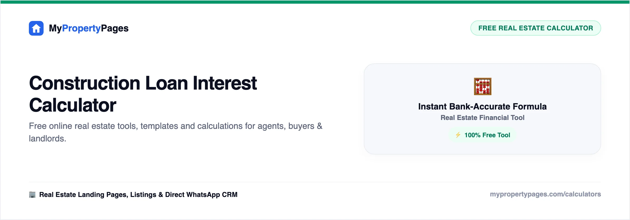 Construction Finance Cost Calculator