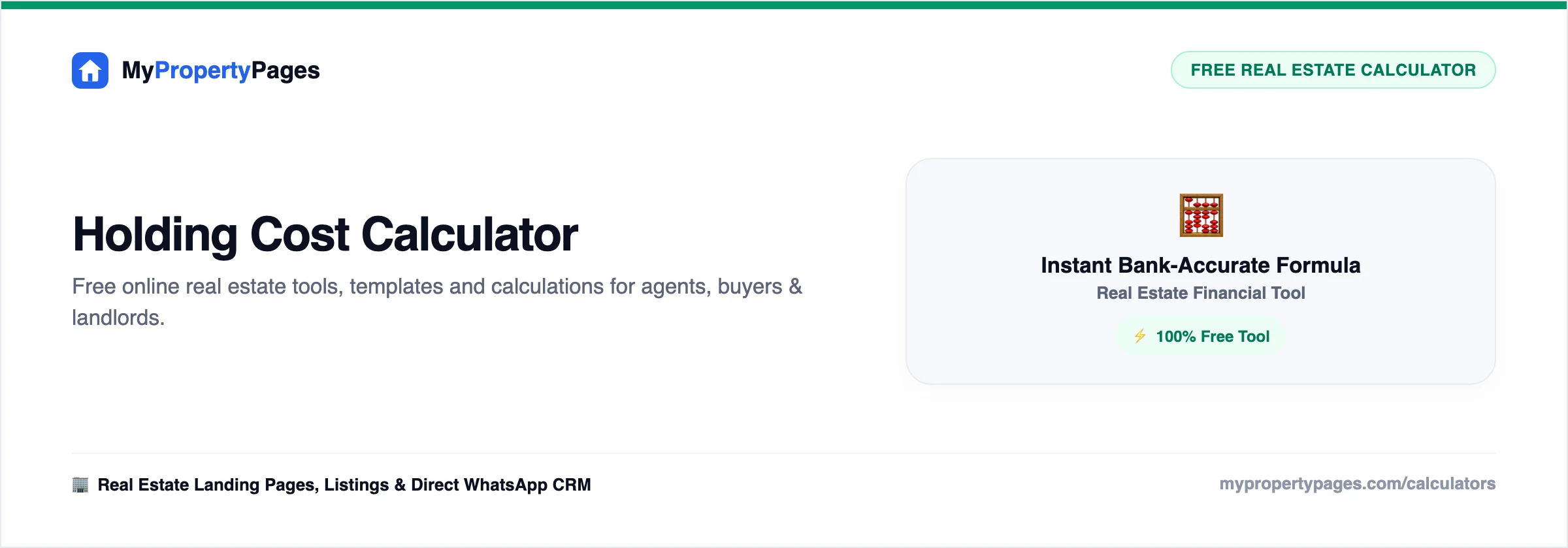 Property Holding Cost Calculator