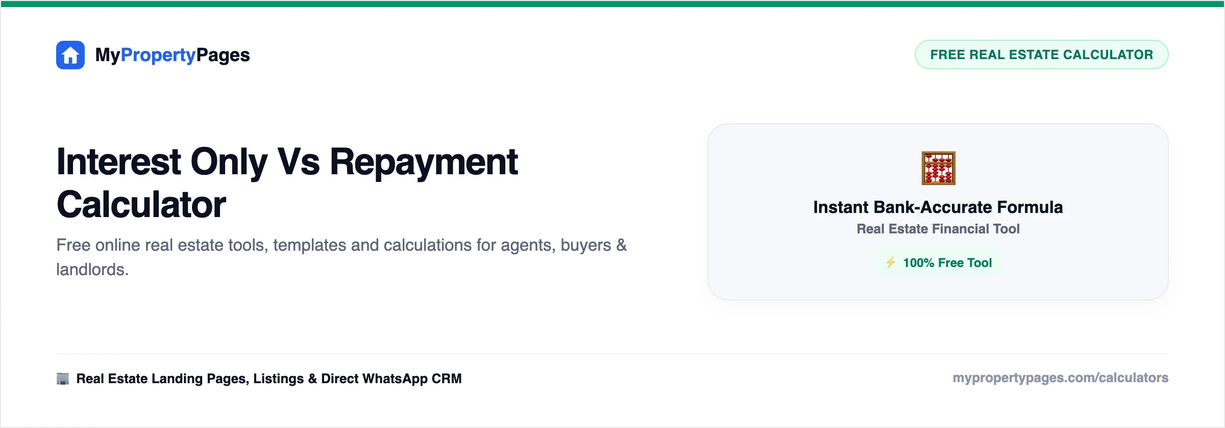 Interest Only vs Repayment Calculator