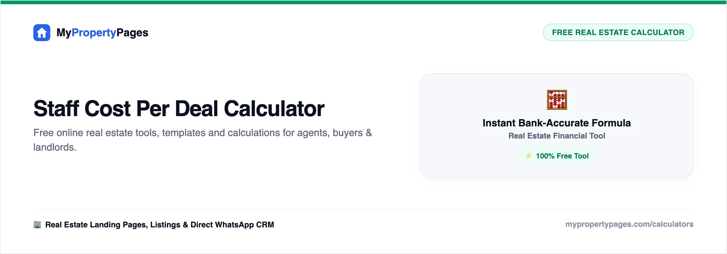 Staff Cost Per Deal Calculator