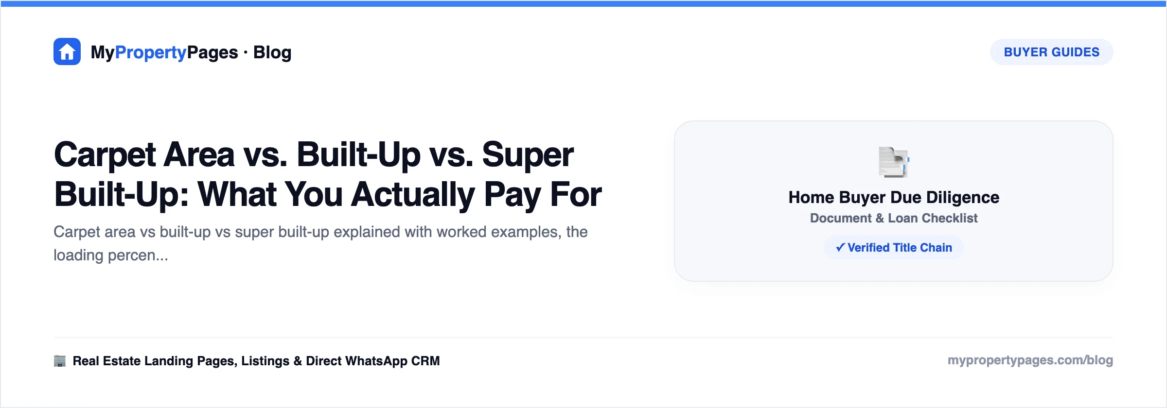 Carpet Area vs. Built-Up vs. Super Built-Up: What You Actually Pay For — home buyer guide with practical steps and checklists