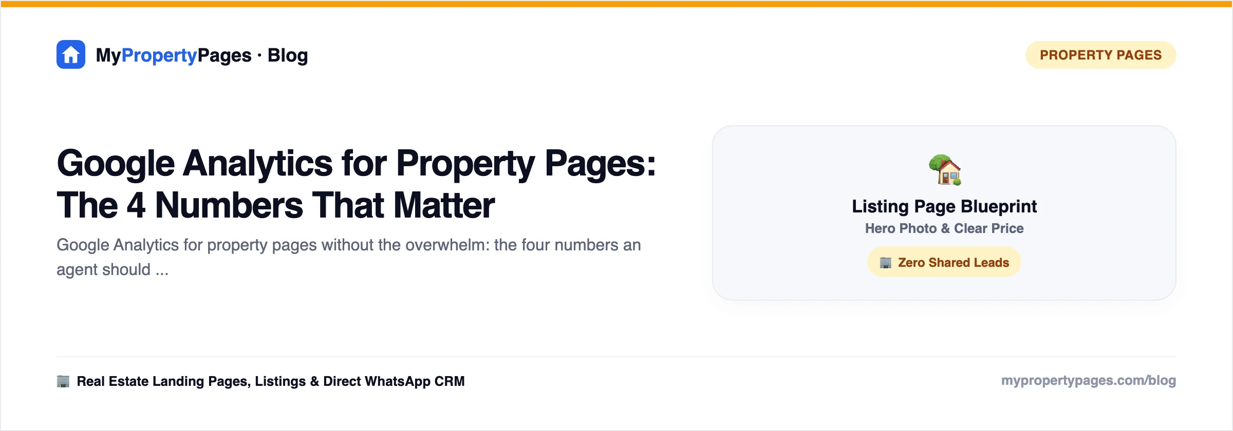 Google Analytics for Property Pages: The 4 Numbers That Matter — agent productivity and tools guide
