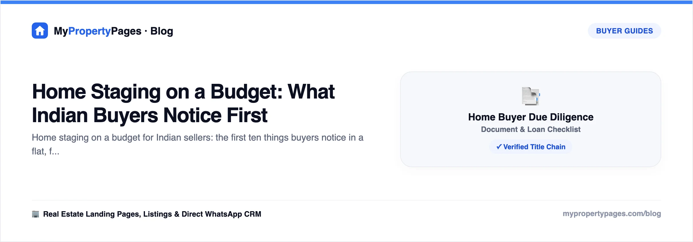 Home Staging on a Budget: What Indian Buyers Notice First — property seller guide with practical steps and checklists