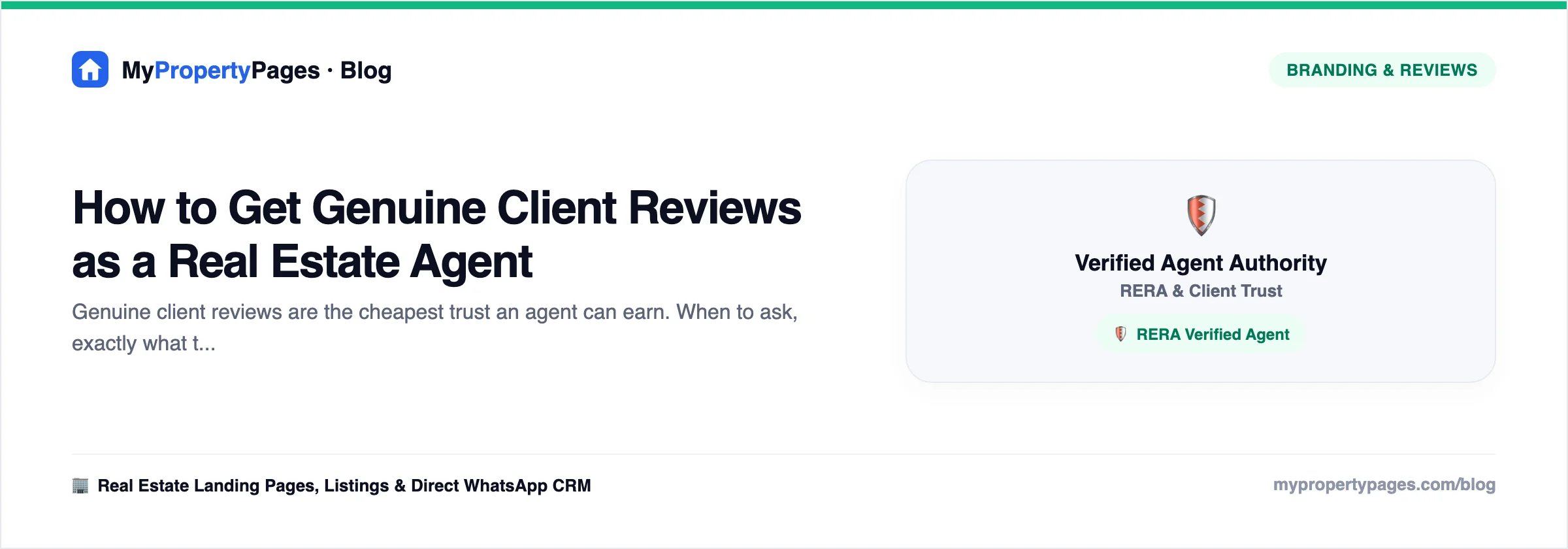How to Get Genuine Client Reviews as a Real Estate Agent — agent branding and online reviews guide