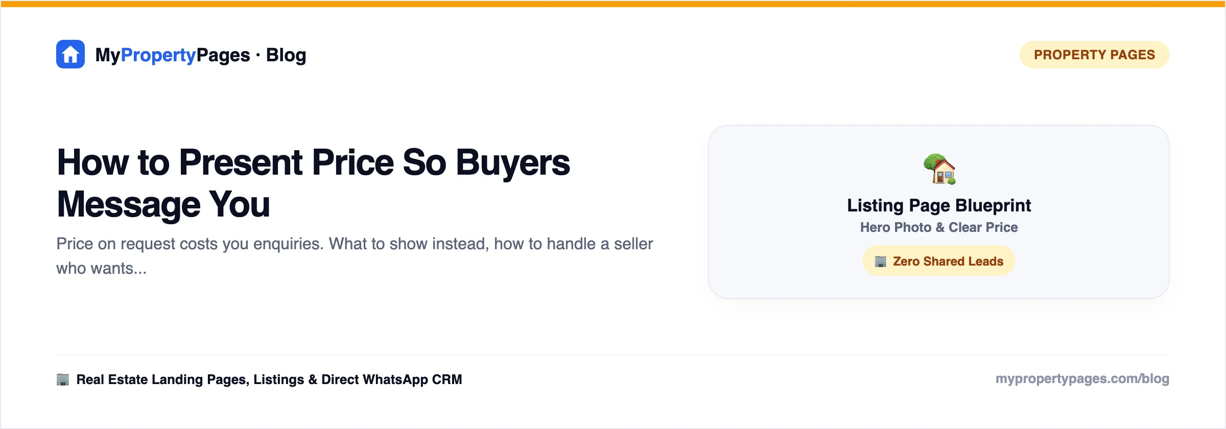 How to Present Price So Buyers Message You — property listing page guide for agents