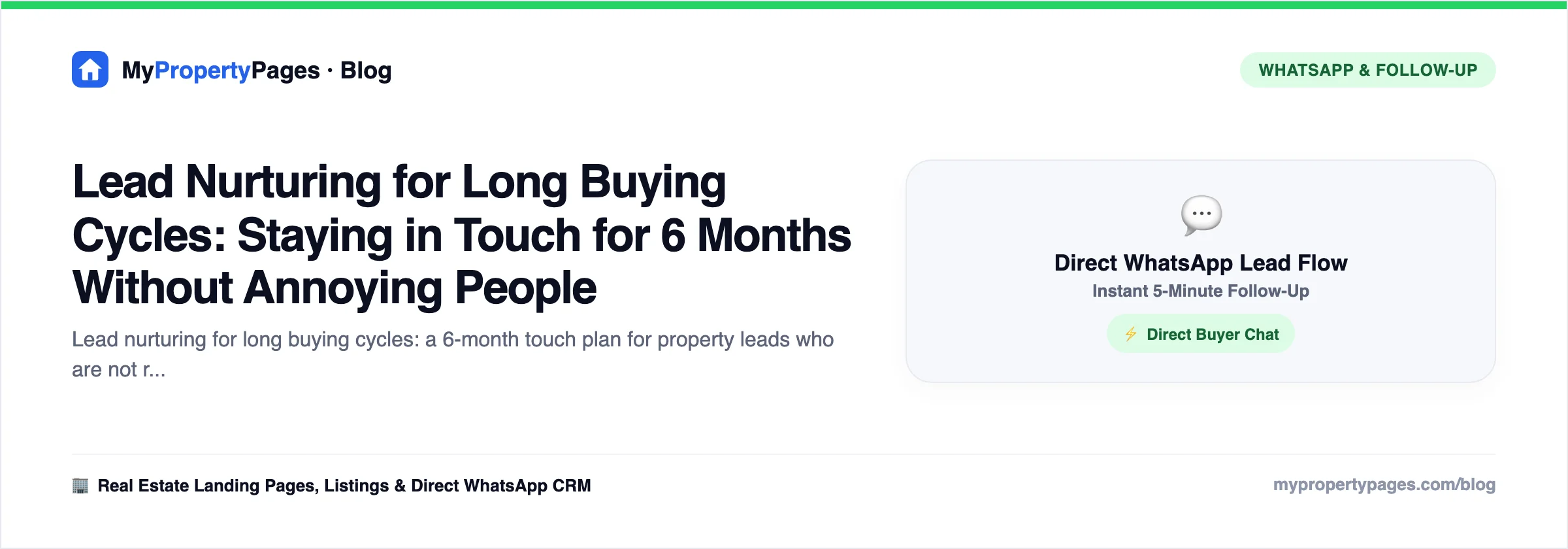 Lead Nurturing for Long Buying Cycles — WhatsApp follow-up workflow for property leads