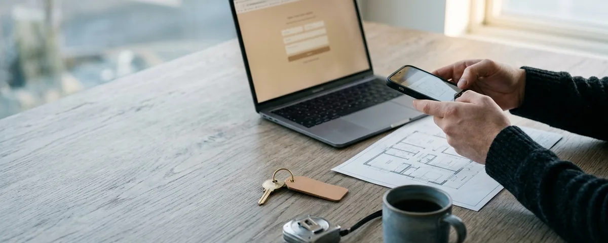 An agent adding a property to their own website on a laptop, with no listing feed involved.