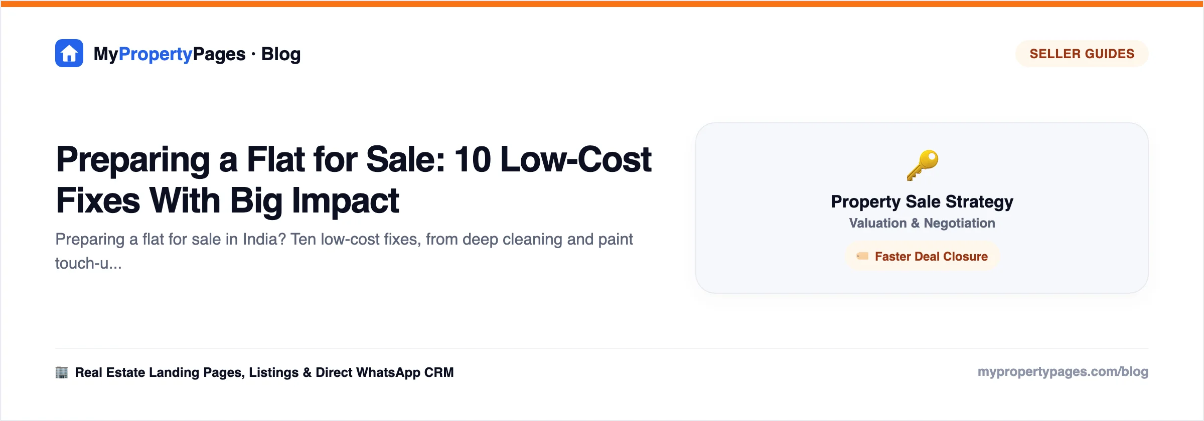 Preparing a Flat for Sale: 10 Low-Cost Fixes With Big Impact — property seller guide with practical steps and checklists