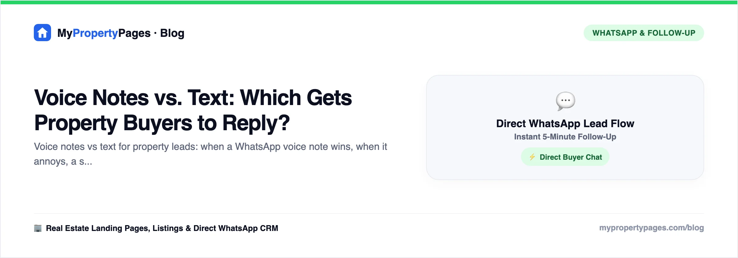 Voice Notes vs. Text: Which Gets Property Buyers to Reply — WhatsApp follow-up workflow for property leads