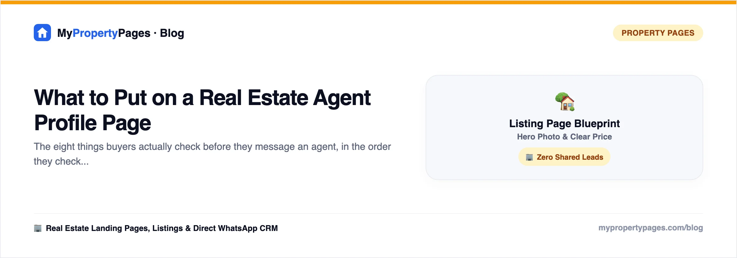 What to Put on a Real Estate Agent Profile Page — property listing page guide for agents