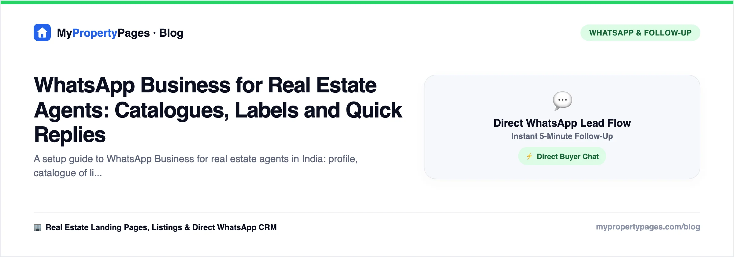 WhatsApp Business for Real Estate Agents — WhatsApp follow-up workflow for property leads