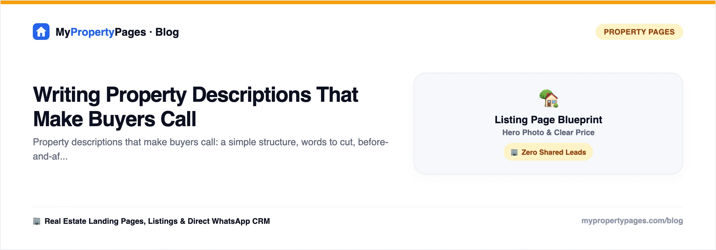 Writing Property Descriptions That Make Buyers Call — property listing page guide for agents
