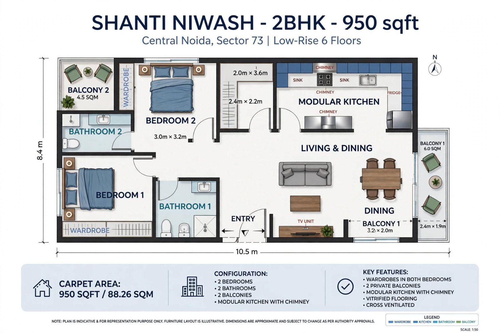 2 BHK Builder floor for Sale, Sector 73, Noida — photo 1