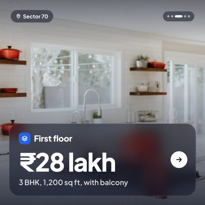 A carousel card for the first floor with its price