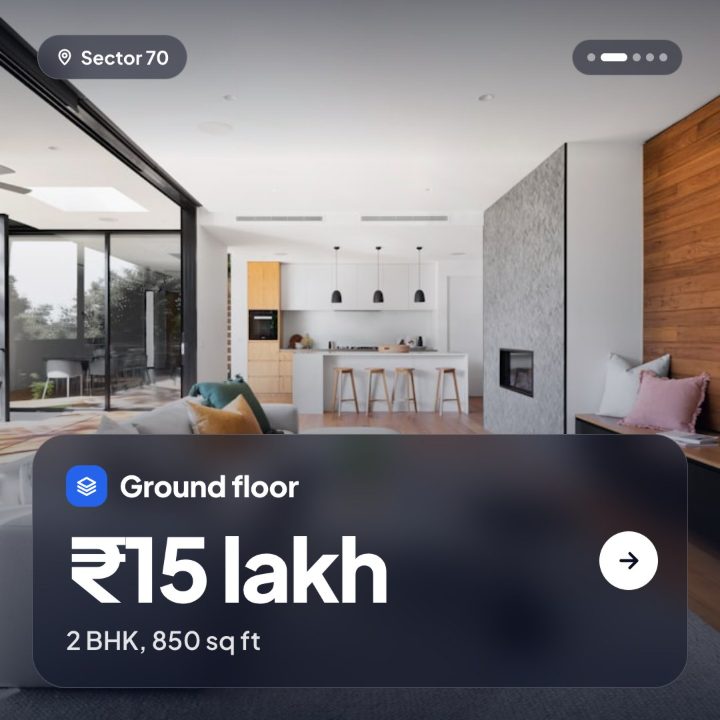 A carousel card for the ground floor with its price