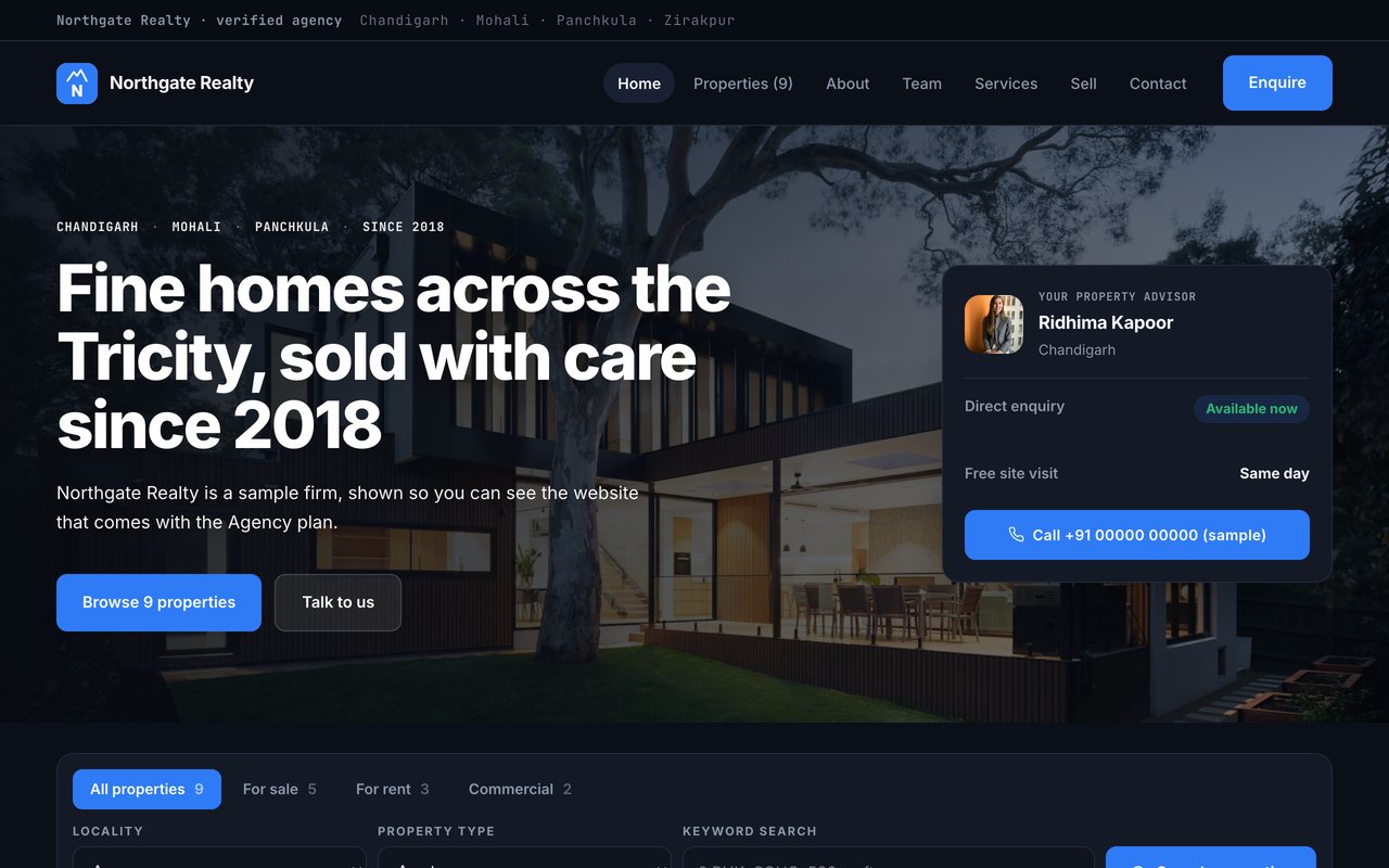 An agency website